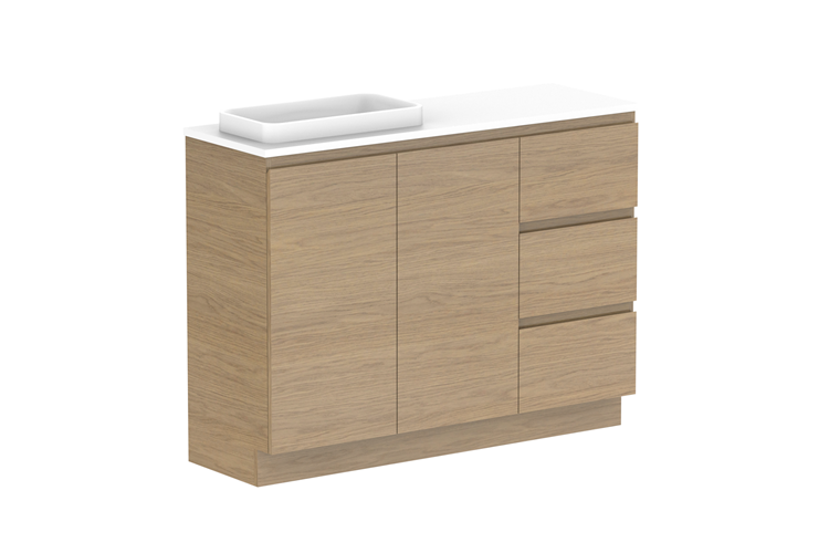 ADP Glacier Lite Ensuite Door & Drawer Trio Vanity