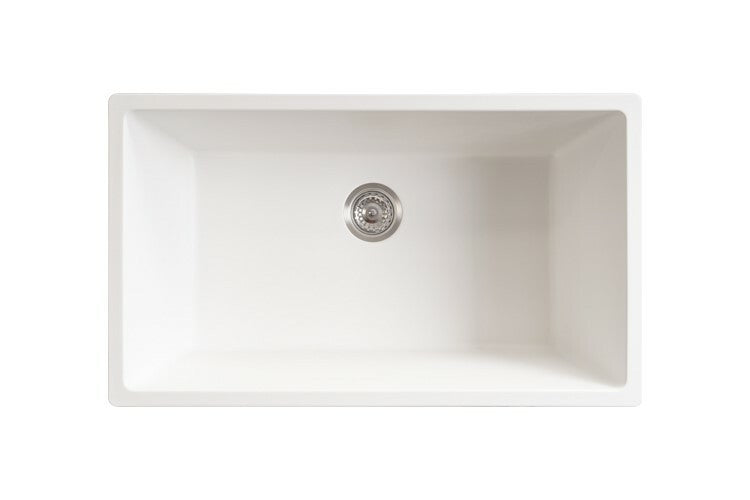 Adp Bellevue Large Rectangular Sink, Matte White