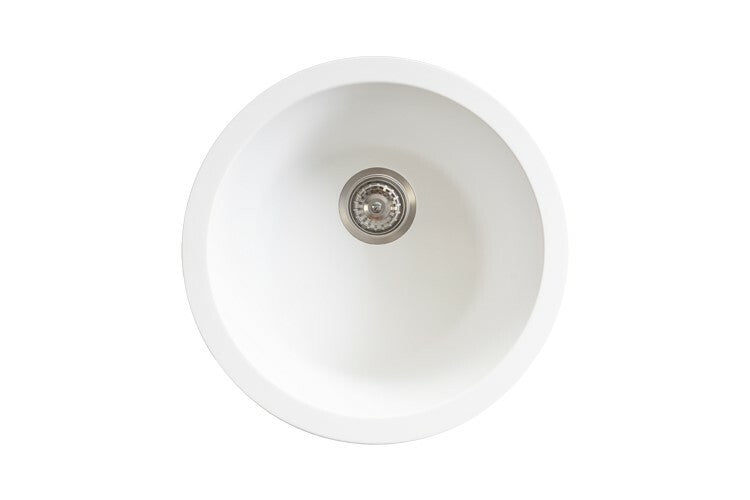 Adp Bellevue Round Sink, Matte White