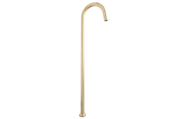 Adp Bloom Floor Bath Spout, Brushed Brass