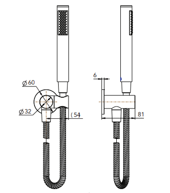 Adp Bloom Hand Shower on Bracket, Brushed Nickel