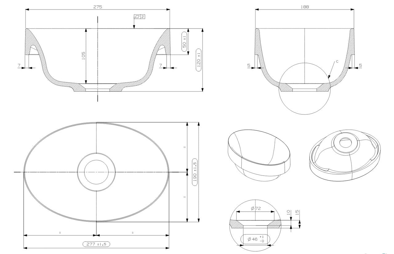 Adp Joy Semi- Inset Small Basin, Matte White