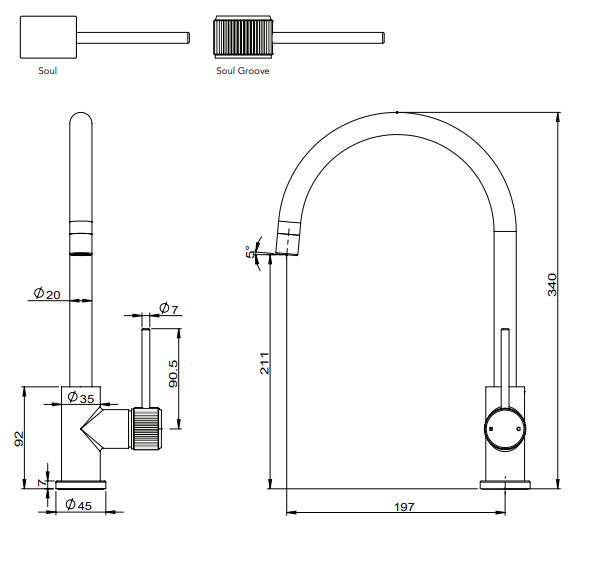 Adp Soul Groove Sink Mixer, Brushed Nickel