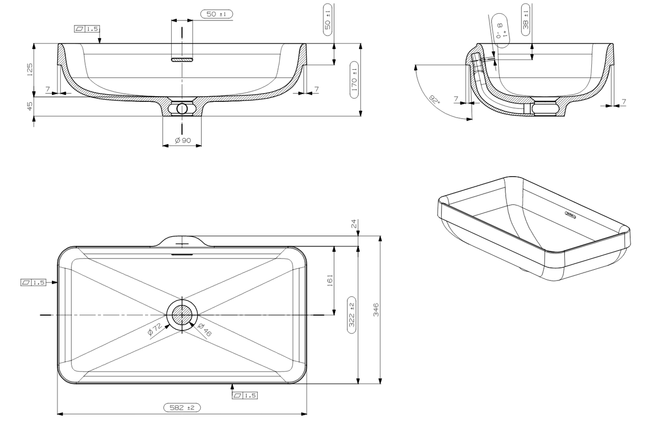 Adp Zeya Semi-Inset Basin, Matte White