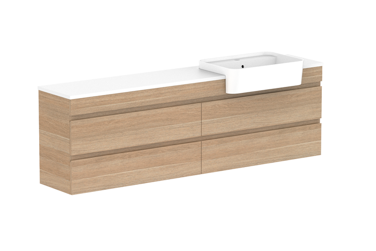 ADP Glacier Lite Semi Recessed All Drawer Twin Vanity