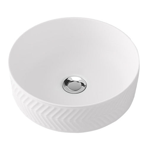 Timberline Allure Arrow Above Counter Basin 360mm, Matte White
