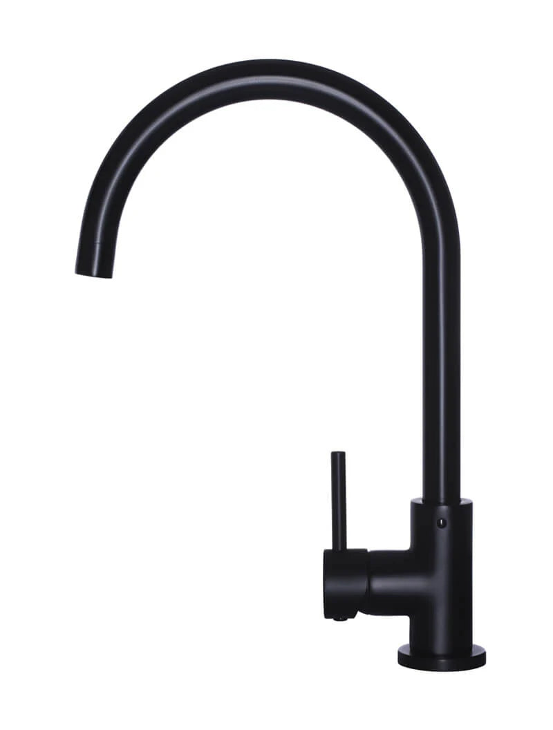 Meir Round Kitchen Mixer Tap, Matte Black