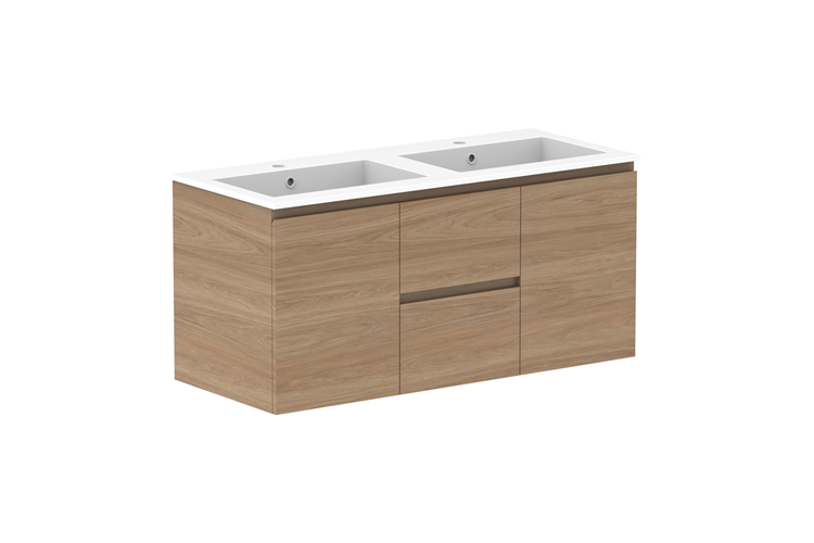 ADP Glacier Lite Full Depth Door & Drawer Twin Vanity