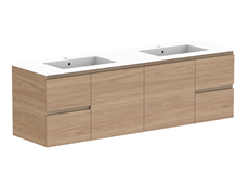 ADP Glacier Lite Full Depth Door & Drawer Twin Vanity