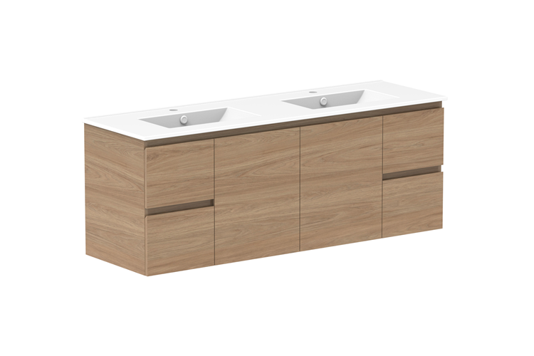 ADP Glacier Lite Full Depth Door & Drawer Twin Vanity