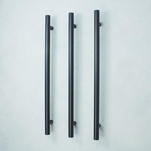 Radiant Heating Vertical Single Heated Towel Bar 40mm X 950mm, Black