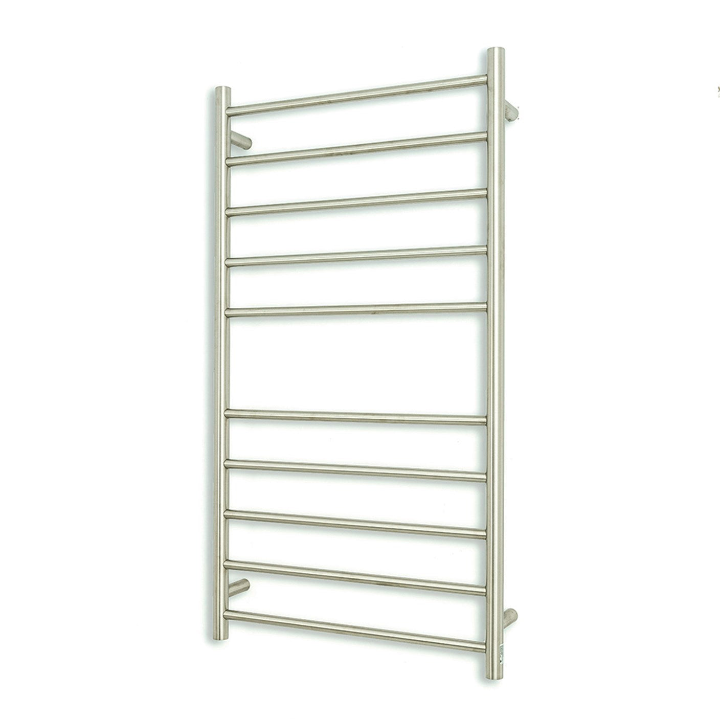 Radiant Heating 600 x 1100mm Rnd Heated Towel Rail LEFT, Brushed Satin