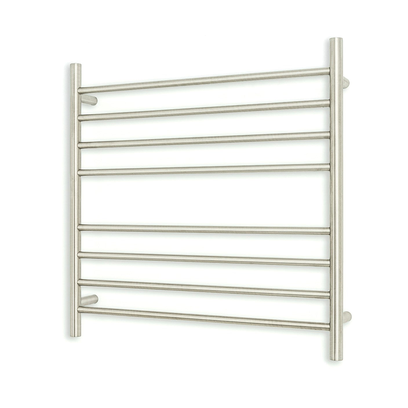 Radiant Heating 750 x 750mm Rnd Heated Towel Rail RIGHT, Brushed Satin