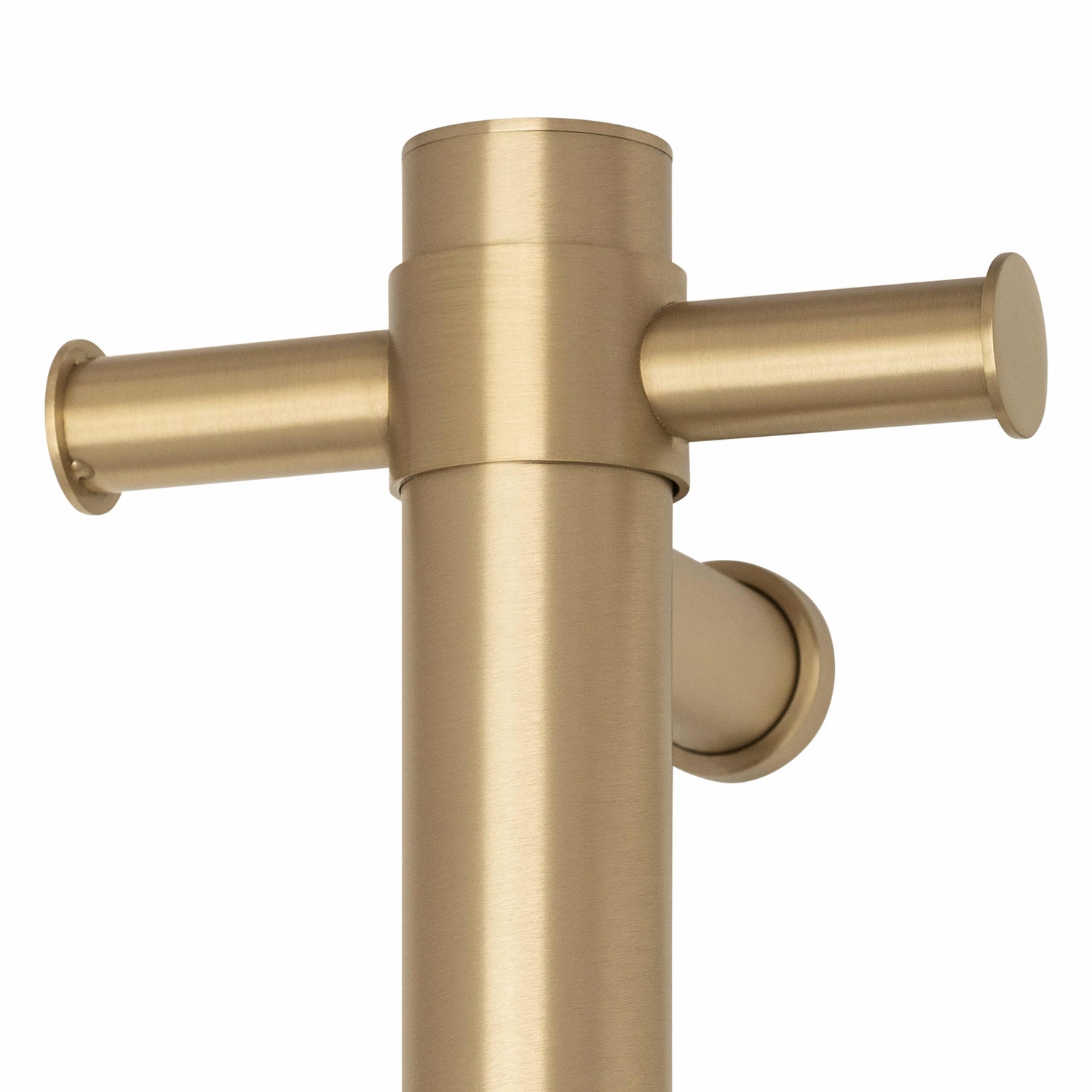 Thermogroup Thermorail Vertical Round 240Volt Heated Towel Rail, Brushed Brass