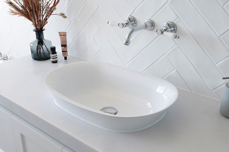 Adp Rise Semi-Inset Basin, Matte White