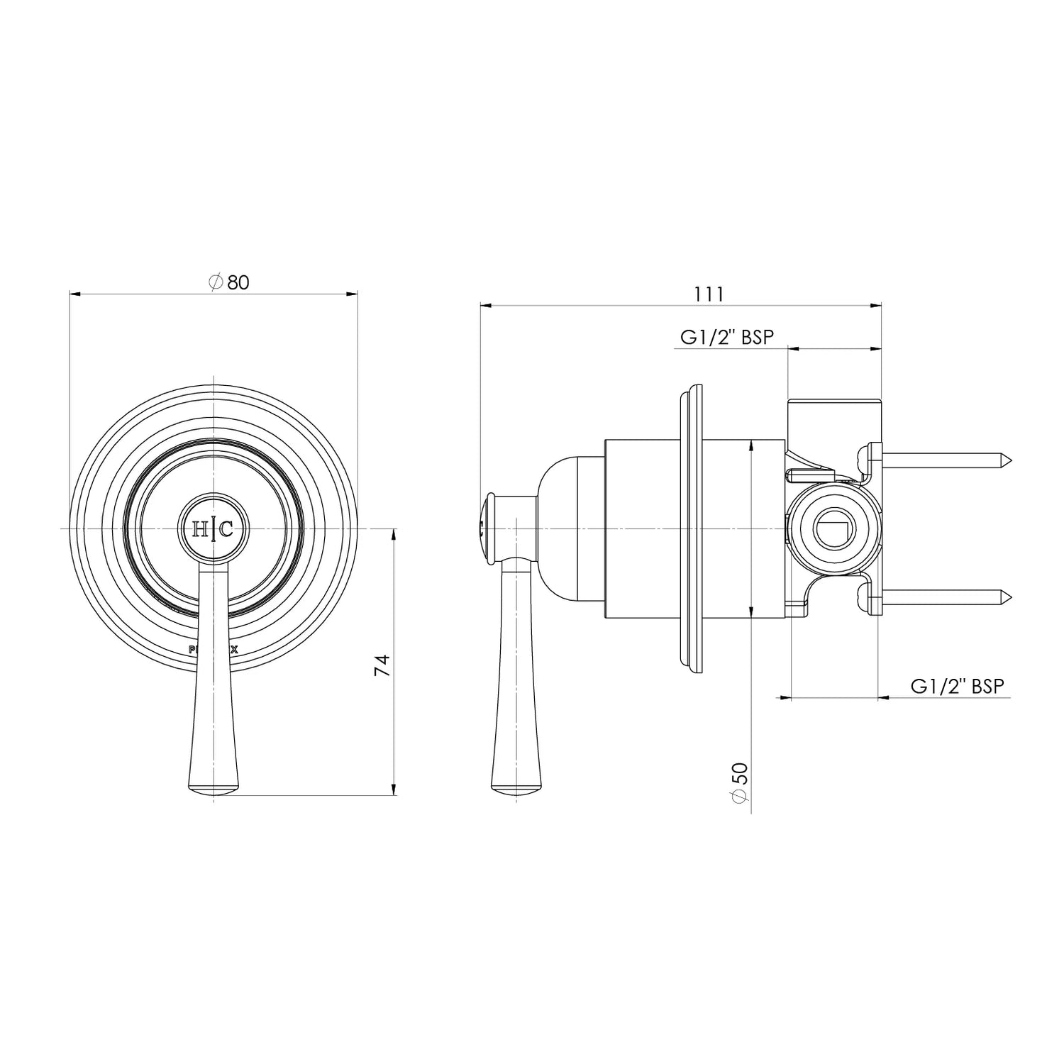 Phoenix Cromford SwitchMix Shower / Wall Mixer, Chrome (Lead Free)