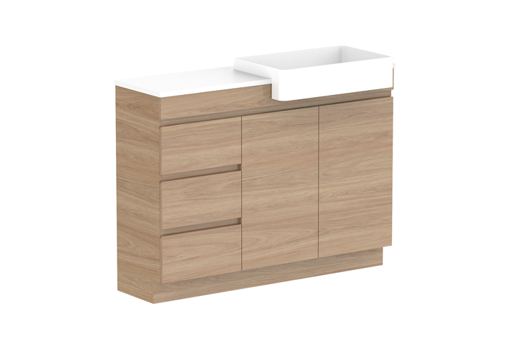 ADP Glacier Pro Semi Recessed Door & Drawer Trio Vanity