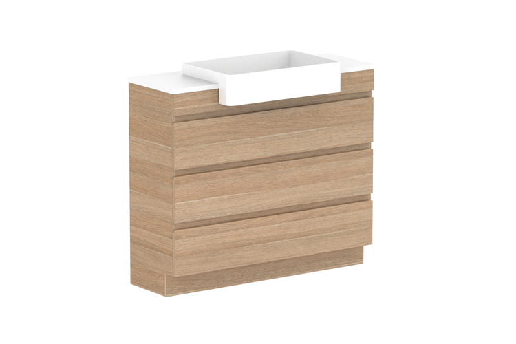 ADP Glacier Pro Semi Recessed All Drawer Trio Vanity