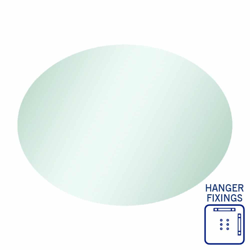 Thermogroup Cody Oval Shape Polished Edge Mirror 600x800x14mm, with Hangers