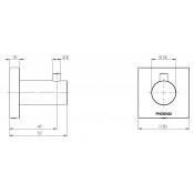 Phoenix Radii Robe Hook Square Plate - Brushed Nickel