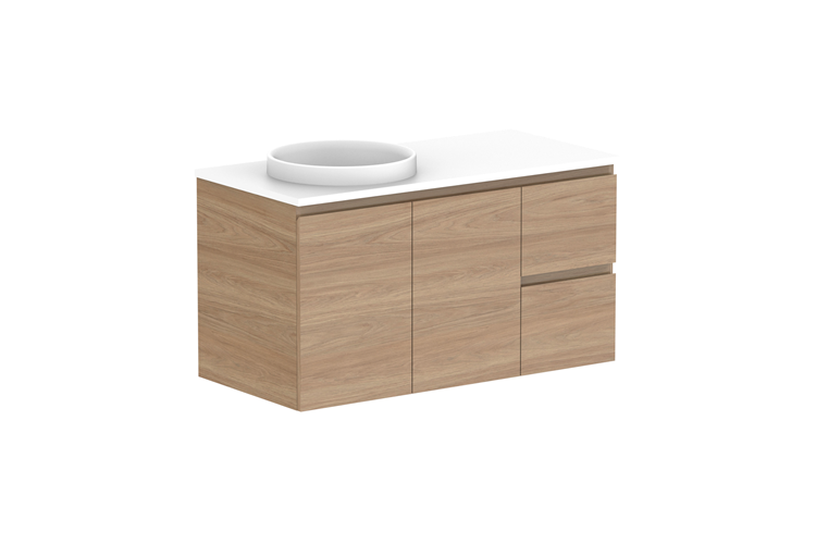 ADP Glacier Lite Full Depth Door & Drawer Twin Vanity