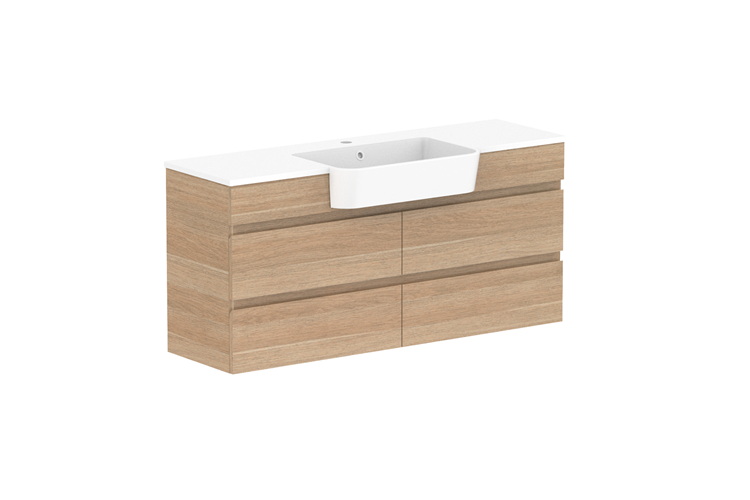 ADP Glacier Lite Semi Recessed All Drawer Twin Vanity