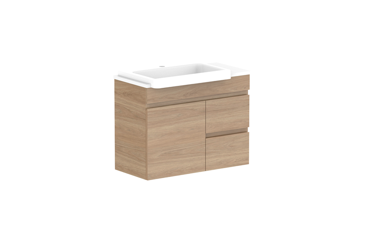 ADP Glacier Lite Semi Recessed Door & Drawer Twin Vanity