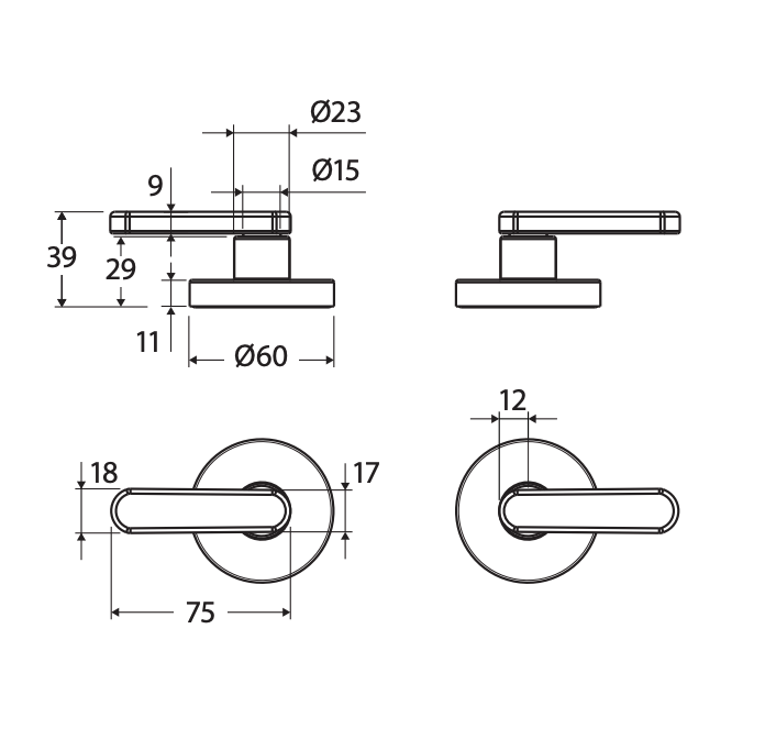 Fienza Kaya Lever Wall Taps, Chrome