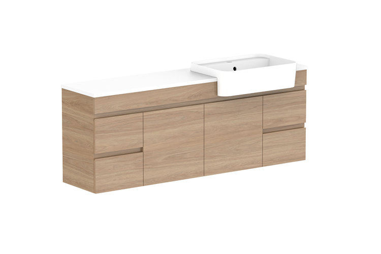 ADP Glacier Lite Semi Recessed Door & Drawer Twin Vanity