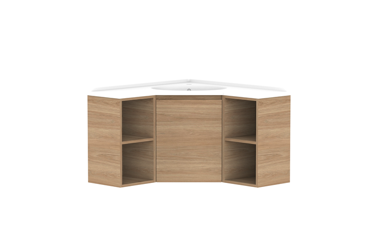 ADP Glacier Lite Corner Shelf Twin Vanity