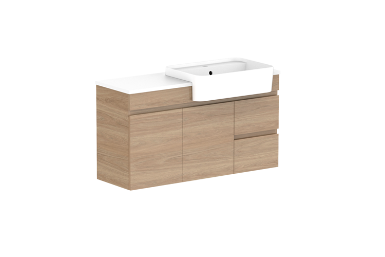 ADP Glacier Lite Semi Recessed Door & Drawer Twin Vanity