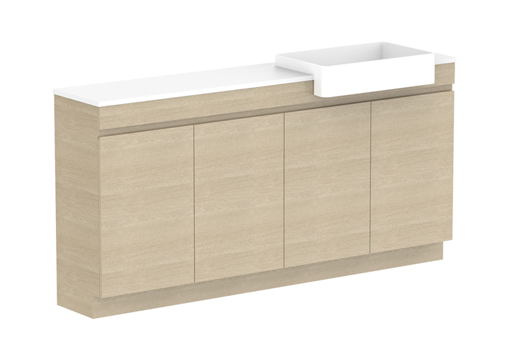 ADP Glacier Lite Semi Recessed All Door Trio Vanity