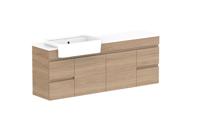 ADP Glacier Lite Semi Recessed Door & Drawer Twin Vanity