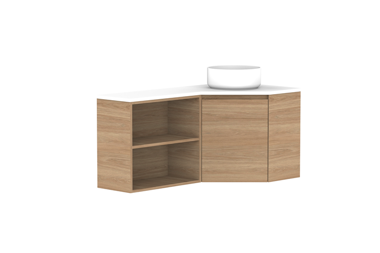 ADP Glacier Lite Corner Shelf Twin Vanity