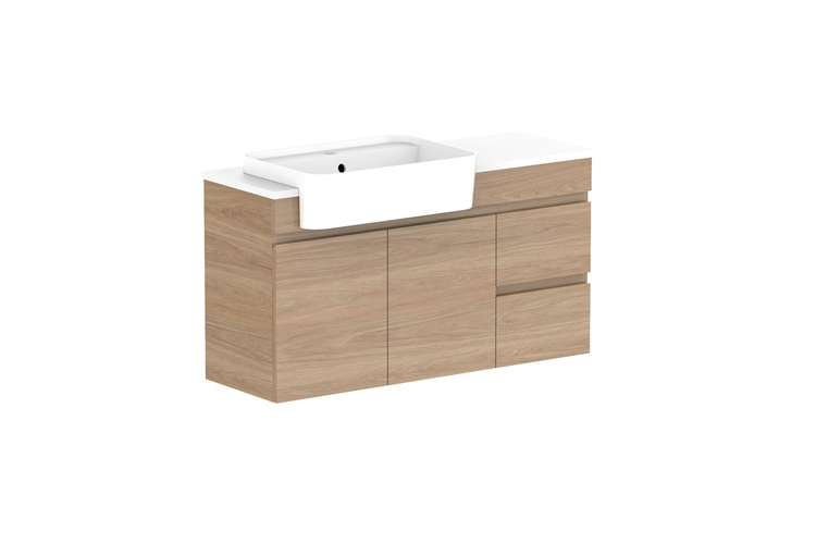 ADP Glacier Lite Semi Recessed Door & Drawer Twin Vanity