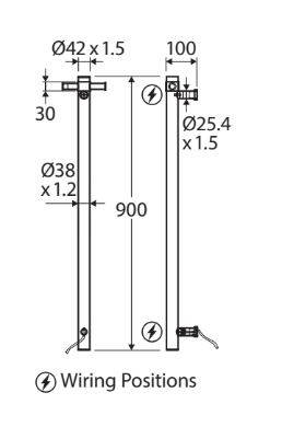 Fienza Isabella Vertical Heated Towel Rail 1 Bar with Optional Hook, Urban Brass