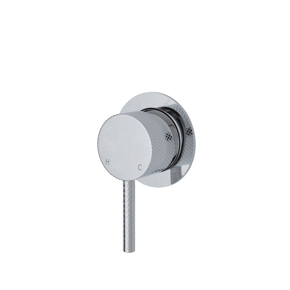 Fienza Axle Wall Mixer, Small Round Plate Chrome