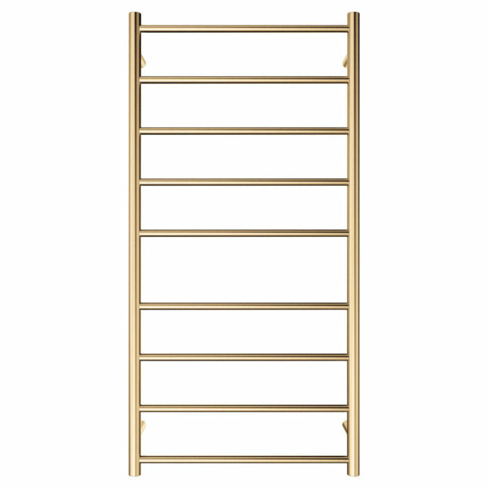 Fienza Isabella Heated Towel Ladder 9 Bars 600x1200mm, Urban Brass