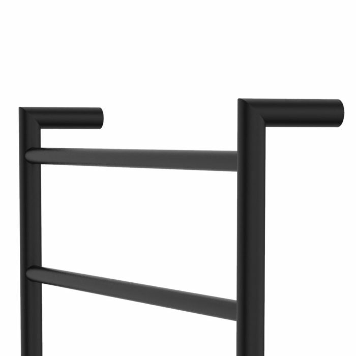 Fienza Kaya Round Heated Towel Rail Matte Black (9 Bars) 600x1200