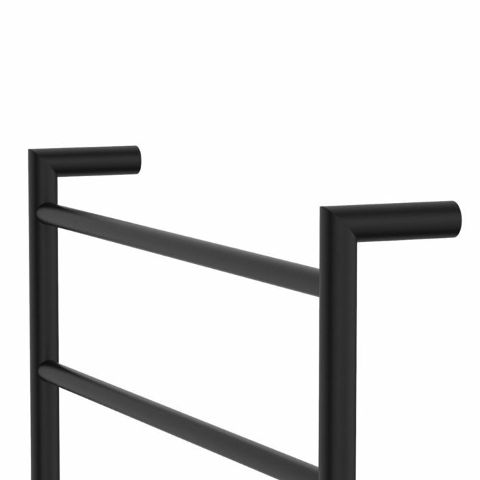 Fienza Kaya Round Heated Towel Rail Matte Black (6 Bars) 600x800