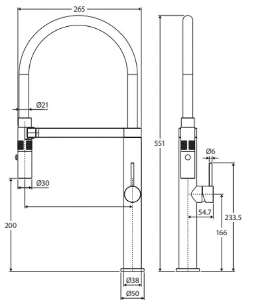 Fienza Kaya Pull Down Sink Mixer Matte Black