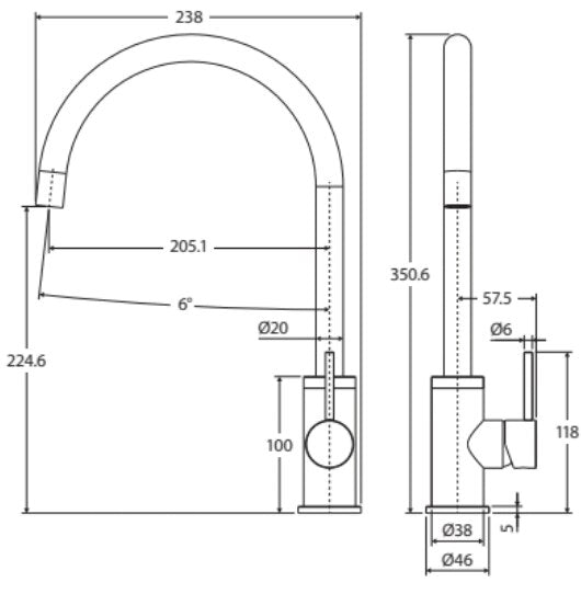 Fienza Kaya Sink Mixer Brushed Nickel