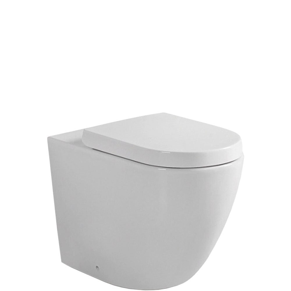 Fienza Koko Wall-Faced, S-Trap Pan & Seat Only, Toilet Suite Gloss White