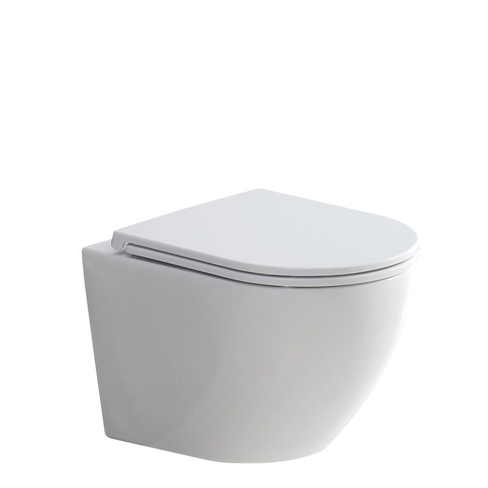 Fienza Koko Wall-Hung, R&T In Wall Cistern Toilet Suite, Matte White