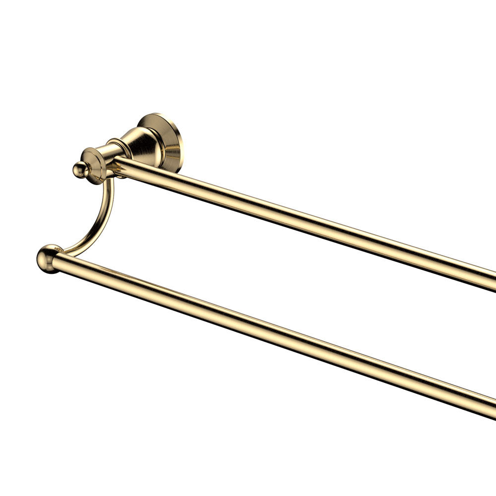 Fienza Lillian 800mm Adjustable Double Towel Rail, Urban Brass