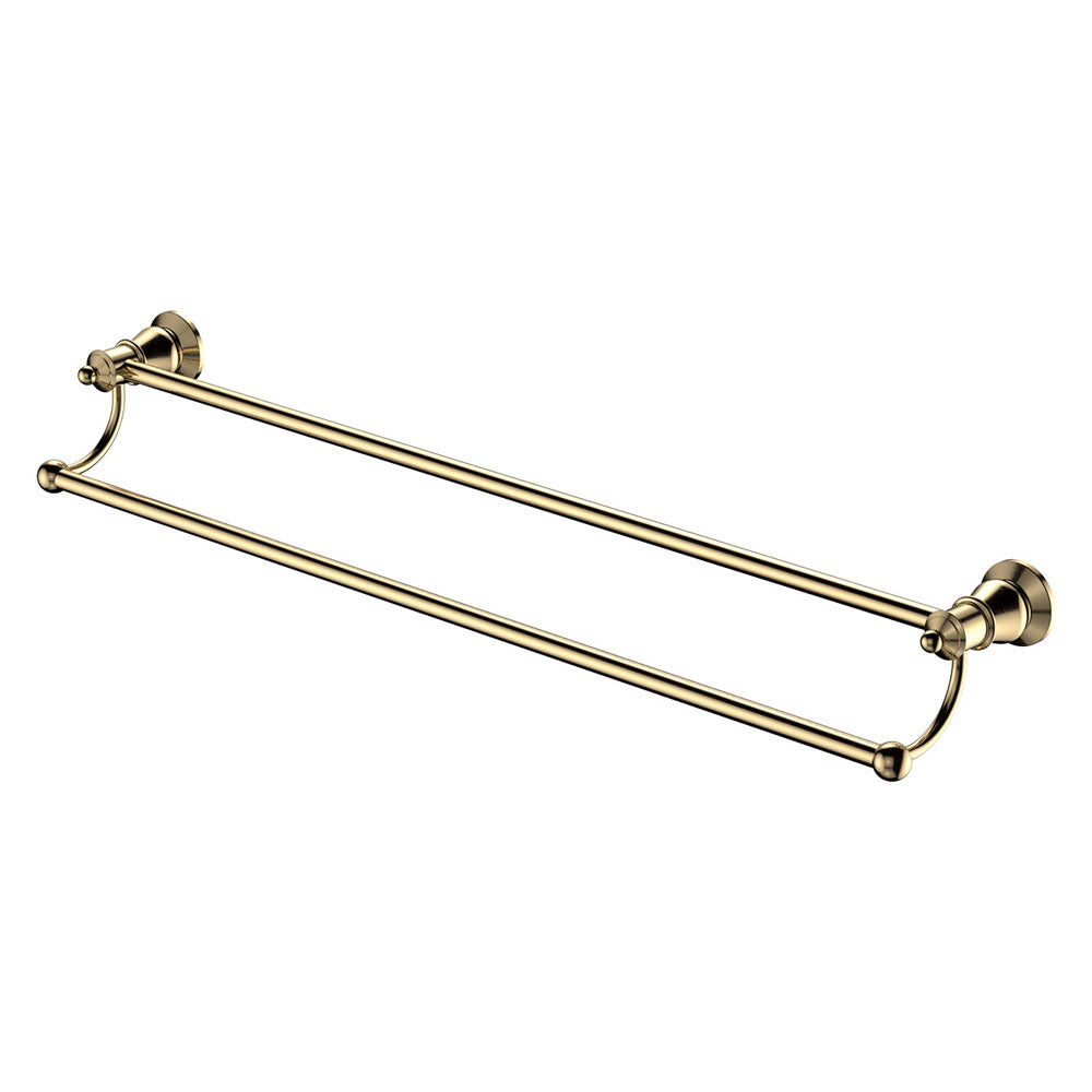 Fienza Lillian 800mm Adjustable Double Towel Rail, Urban Brass