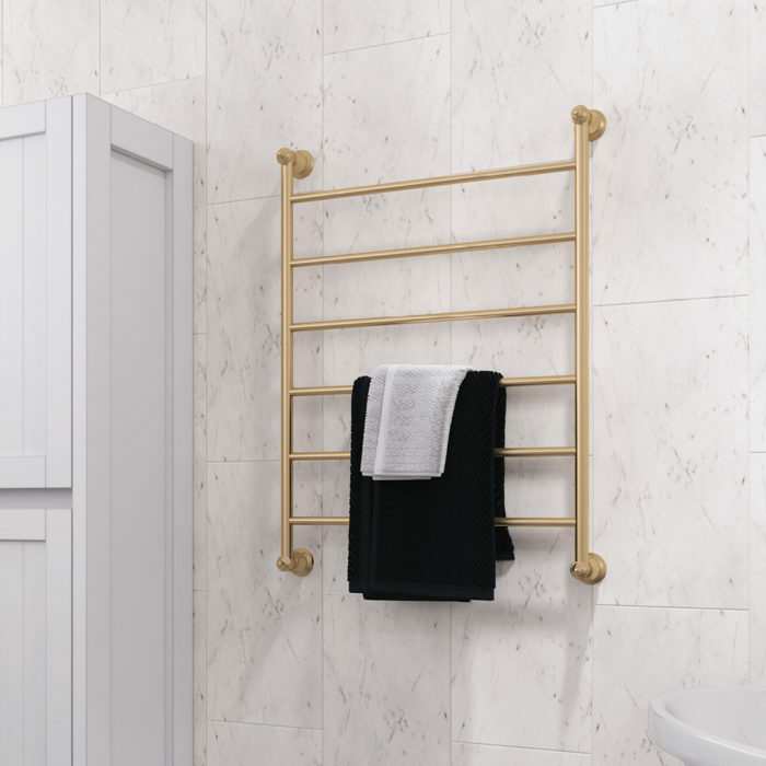 Fienza Lillian Heated Towel Rail (6 Bars) 600x800mm, Urban Brass