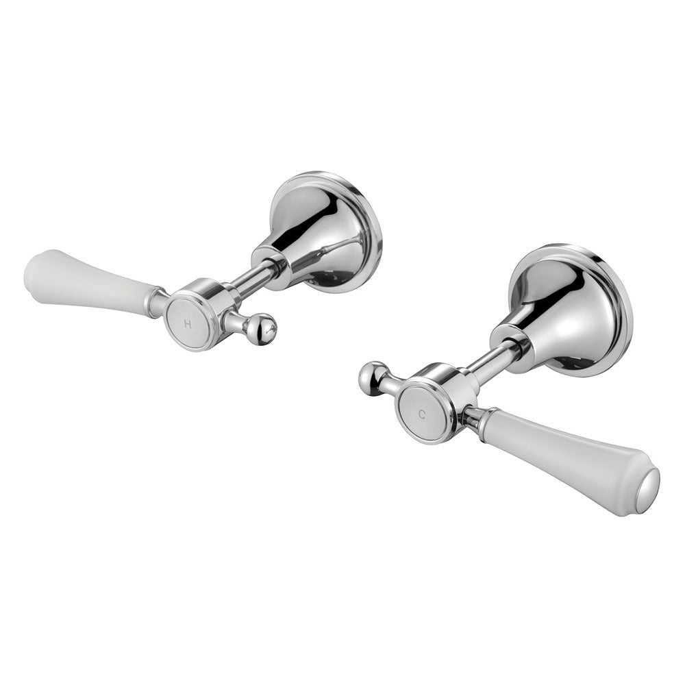 Fienza Lillian Lever Wall Top Assembly, Chrome White Handle
