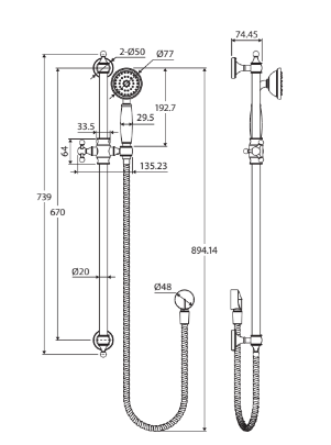 Fienza Lillian Rail Shower, UB