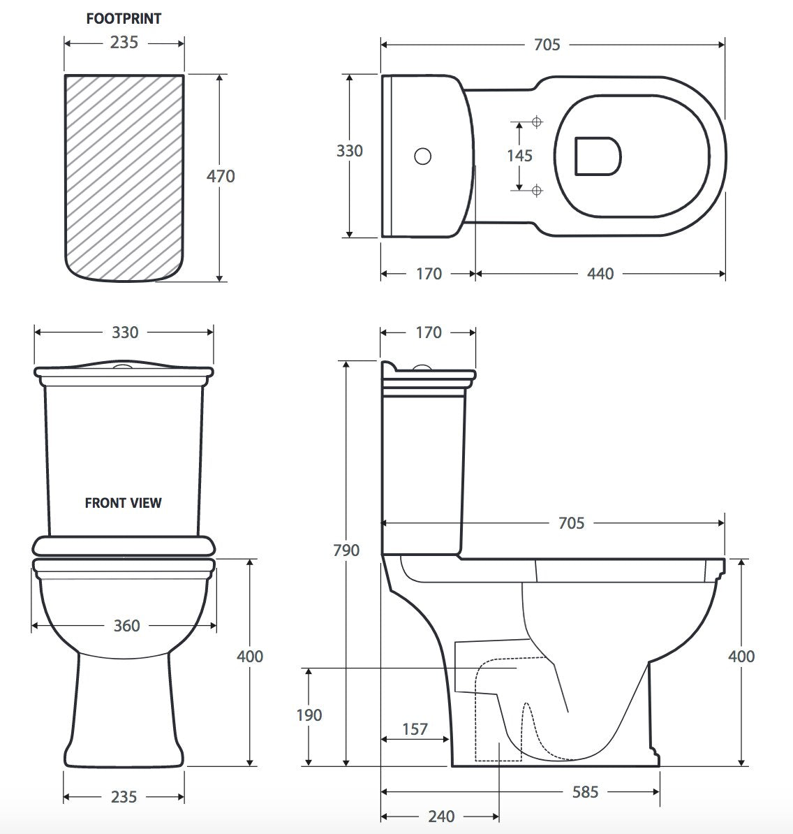 Fienza RAK Washington Close-Coupled Toilet Suite Ivory